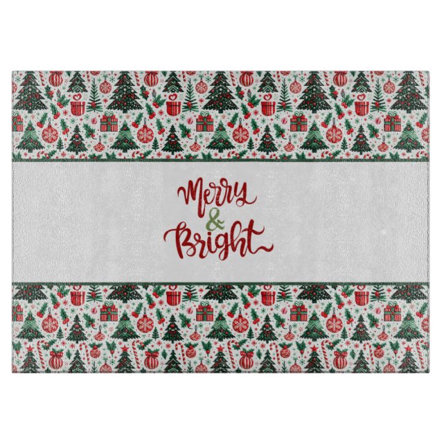 Tabla De Cortar Árbol de Navidad, regalos, caramelos (Anverso)