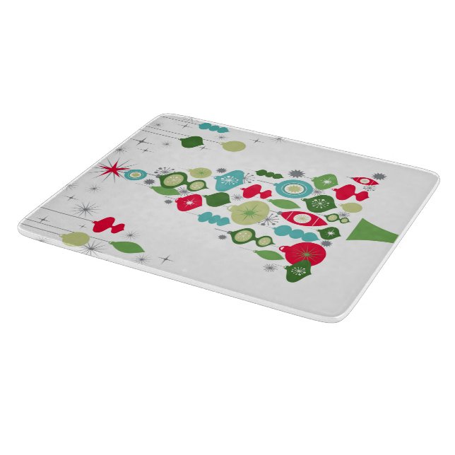 Tabla De Cortar árbol de navidad retro moderno (Borde)