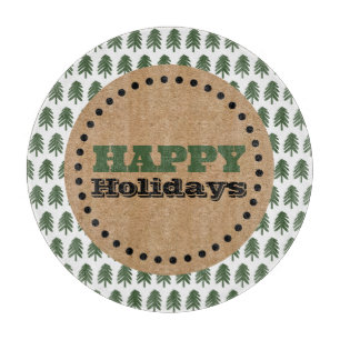 Tabla De Cortar Árbol de Navidad verde y blanco moderno