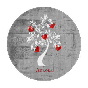 Tabla De Cortar Árbol rojo de cardíacos tablero de corte persona
