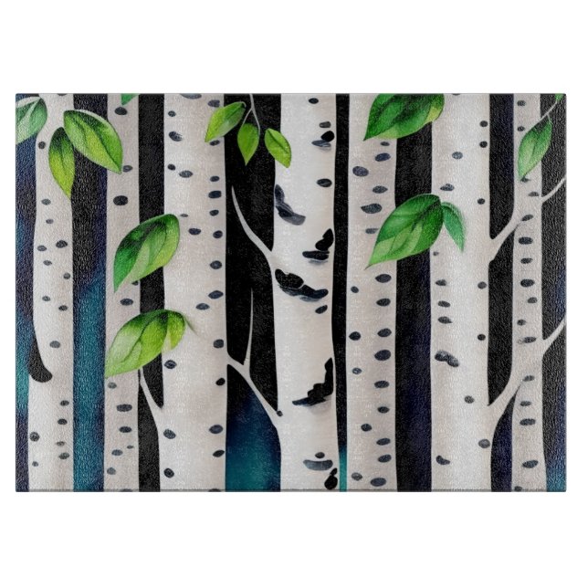 Tabla De Cortar Árboles acuarelas Aspen (Anverso)