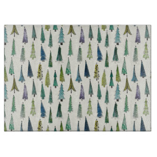 Tabla De Cortar Árboles de Navidad modernos patrón ilustrado