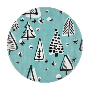 Tabla De Cortar Árboles navideños escandinavos: gráficos antiguos.