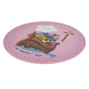 Tabla De Cortar Arca de Noé personalizable Bautizo de bebé, niña r