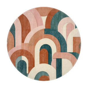 Tabla De Cortar Arco geométrico moderno terracota rosa azul turque