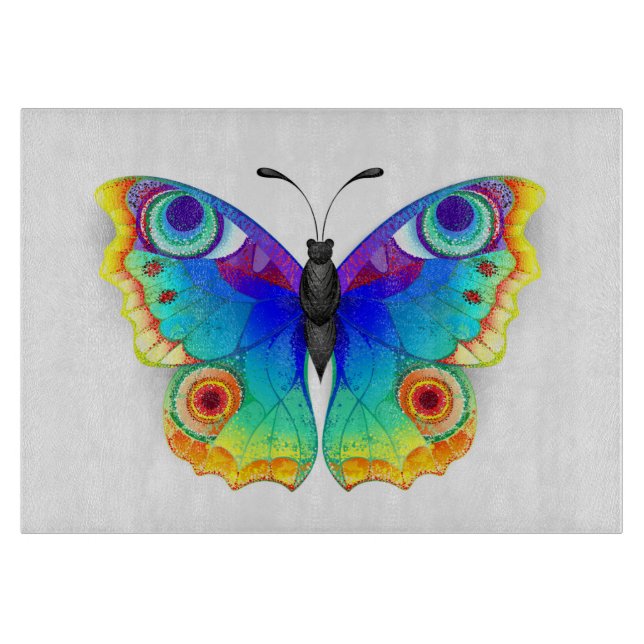 Tabla De Cortar Arcoiris mariposa Peacock Eye (Anverso)