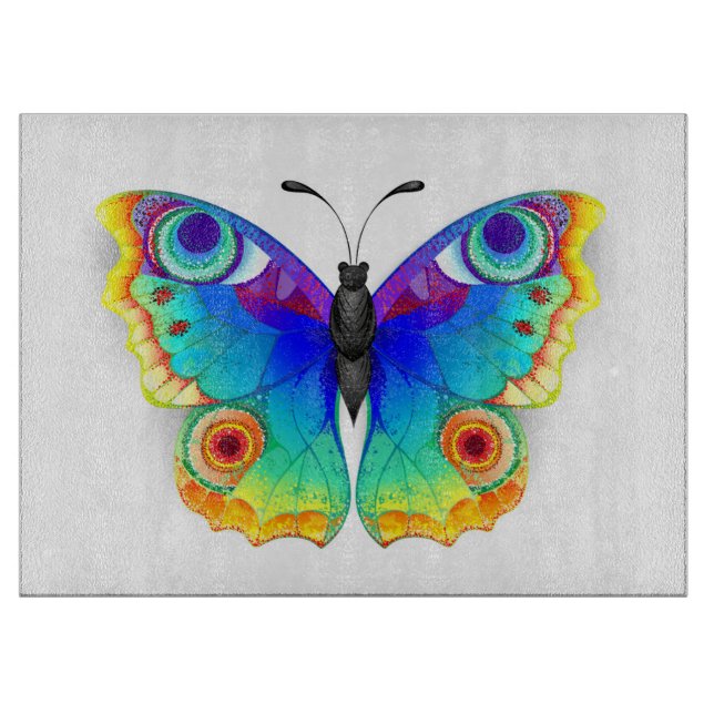 Tabla De Cortar Arcoiris mariposa Peacock Eye (Anverso)
