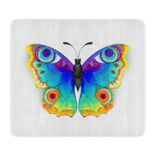 Tabla De Cortar Arcoiris mariposa Peacock Eye (Anverso)