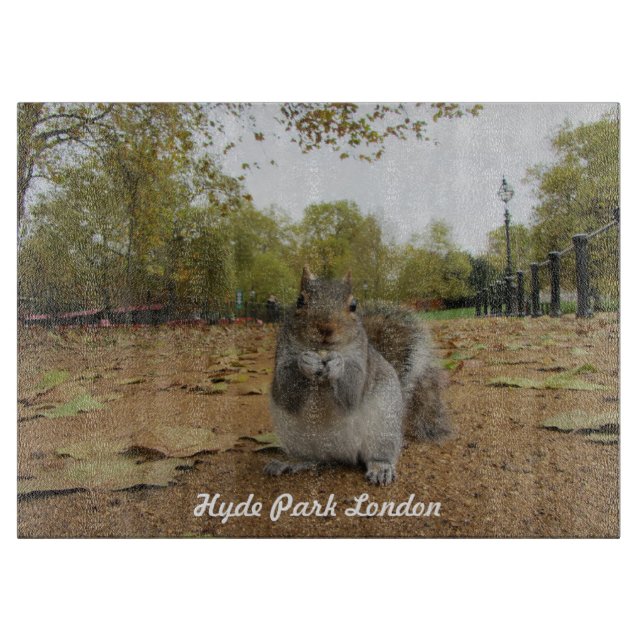 Tabla De Cortar Ardilla Gris Hyde Park Londres. (Anverso)