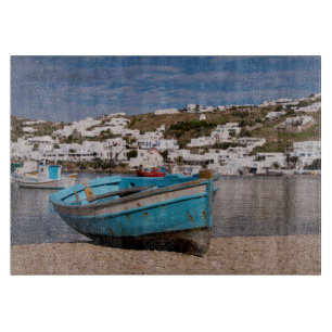 Tabla De Cortar Área del puerto y el puerto con barcos pesqueros g