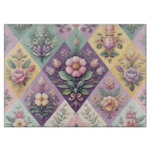 Tabla De Cortar Argyle pastel colorido de Pascua/Primavera