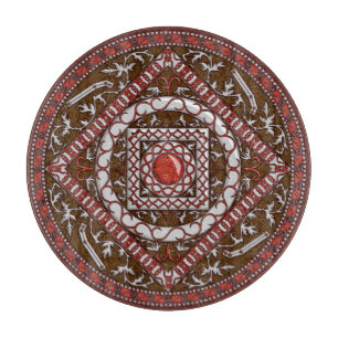 Tabla De Cortar Aries Mandala Glass Cutting Board