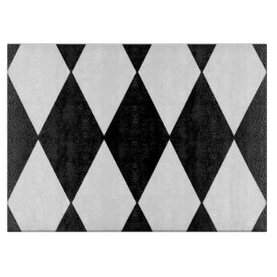 Tabla De Cortar arlequín blanco y negro