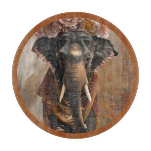 Tabla De Cortar Armonía floral elefante