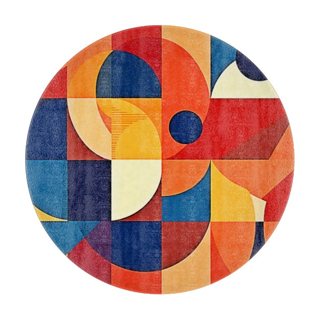 Tabla De Cortar Armonía Geométrica: Diseño Artístico (Anverso)