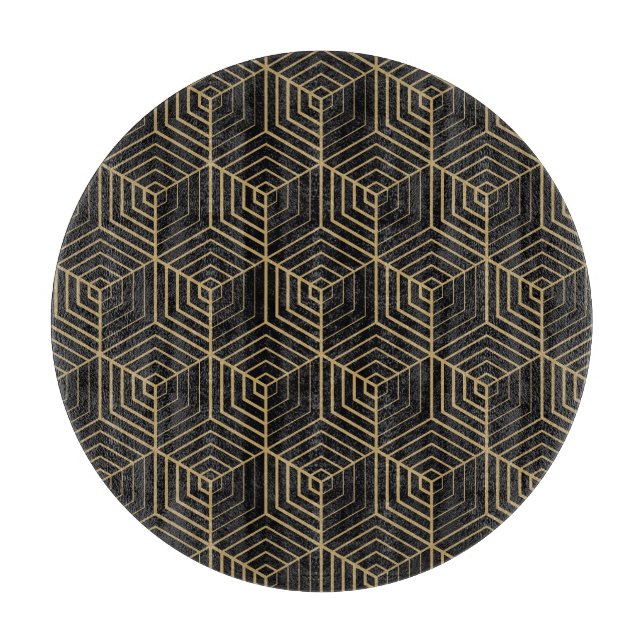 Tabla De Cortar Armonía Hexagonal: Elegancia Art Deco (Anverso)