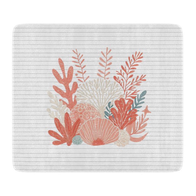 Tabla De Cortar arrecife de coral costero/naútico (Anverso)