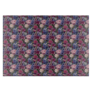 Tabla De Cortar Arreglo Floral Denso Jardín Inglés
