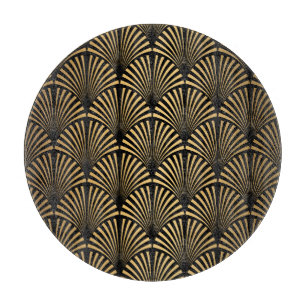 Tabla De Cortar Art Deco: Escala de oro negro.
