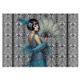 Tabla de cortar Art Déco moderna de flapper