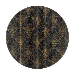 Tabla De Cortar Art deco: patrón geométrico clásico.
