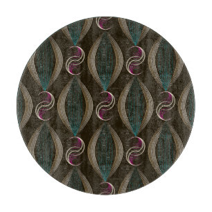 Tabla De Cortar Art deco: patrón geométrico vintage.
