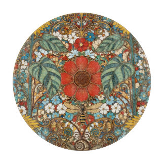 Tabla De Cortar Art Nouveau Floral Garden – Sunflowers, Bee