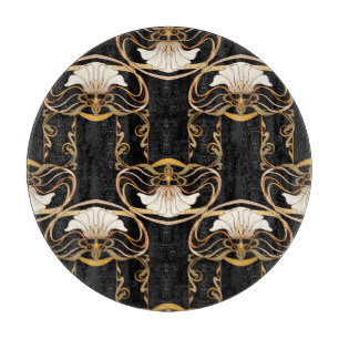 Tabla De Cortar Art Nouveau: Negro de oro