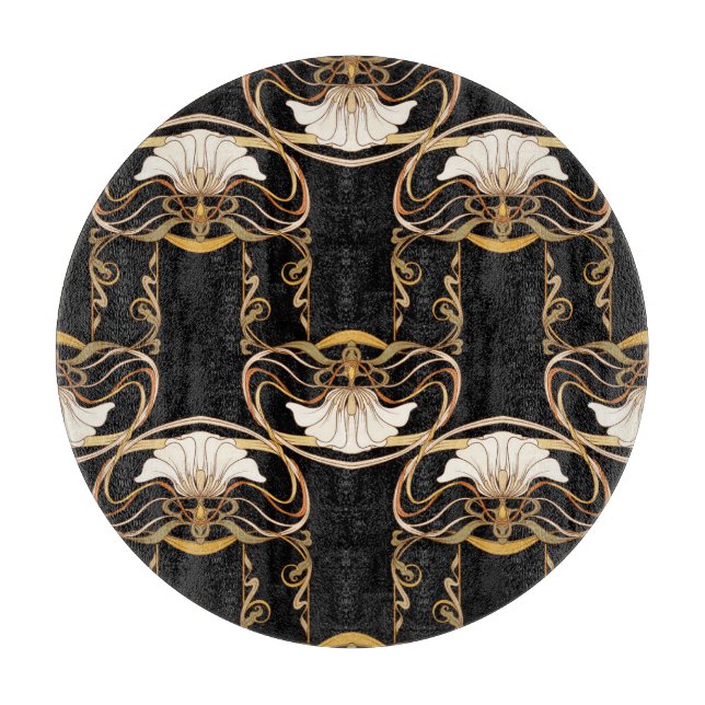Tabla De Cortar Art Nouveau: Negro de oro (Anverso)