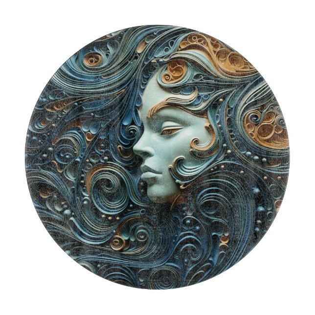 Tabla De Cortar Arte 3D de Moonlit Woman (Anverso)