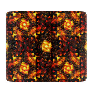Tabla De Cortar Arte abstracto elegante boho moderno dorado #506