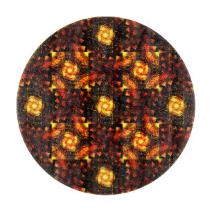 Tabla De Cortar Arte abstracto elegante boho moderno dorado #506