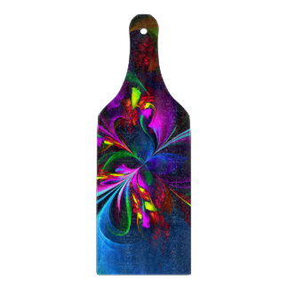 Tabla De Cortar Arte abstracto floral moderno patrón rojo azul #15
