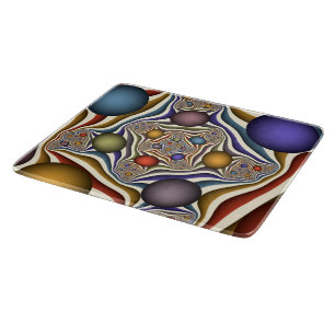 Tabla De Cortar Arte abstracto fractal moderno y colorido que vuel