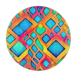 Tabla De Cortar Arte abstracto geométrico vibrante