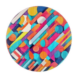 Tabla De Cortar Arte abstracto geométrico vibrante