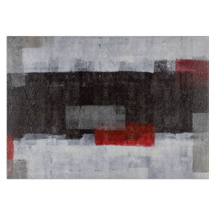 Tabla De Cortar "Arte abstracto gris y rojo del viaje del poder"