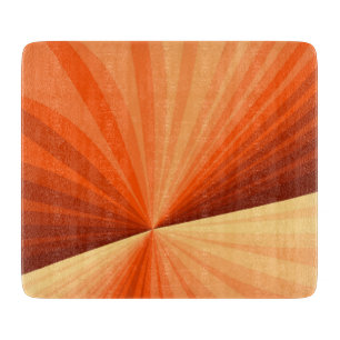 Tabla De Cortar Arte abstracto moderno naranja rojo vainilla fract
