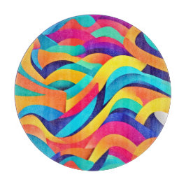 Tabla De Cortar Arte abstracto ondulado vibrante