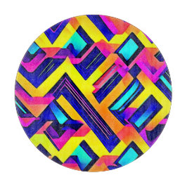 Tabla De Cortar Arte abstracto vibrante: energía desatada