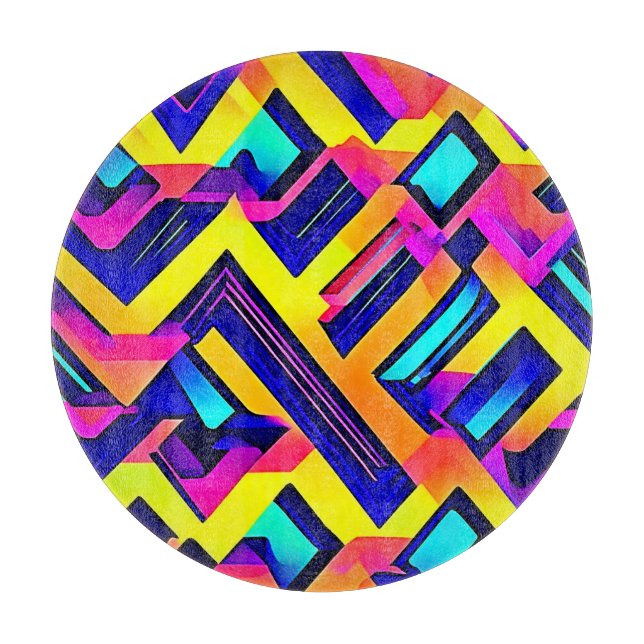 Tabla De Cortar Arte abstracto vibrante: energía desatada (Anverso)