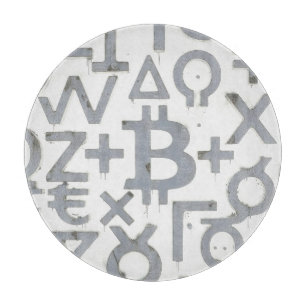 Tabla De Cortar Arte Callejero Bitcoin (Pintura Blanca No. 1)