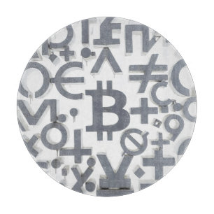 Tabla De Cortar Arte Callejero Bitcoin (Pintura Blanca No. 6)