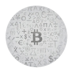 Tabla De Cortar Arte Callejero Bitcoin (Pintura Blanca No. 8)