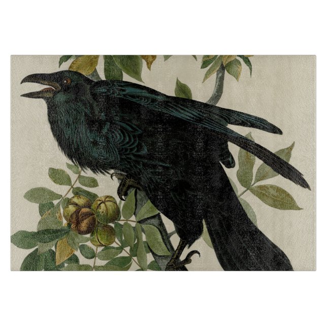 Tabla De Cortar Arte clásico Audubon Raven (Anverso)