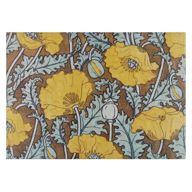 Tabla De Cortar arte de amapola flor amarillo ilustracion (Anverso)