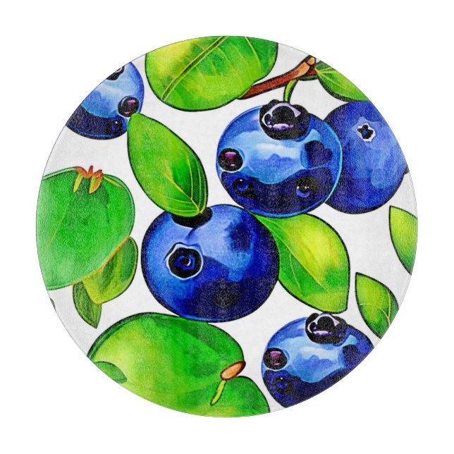 Tabla De Cortar Arte de Arándano Azul Fresco (Anverso)