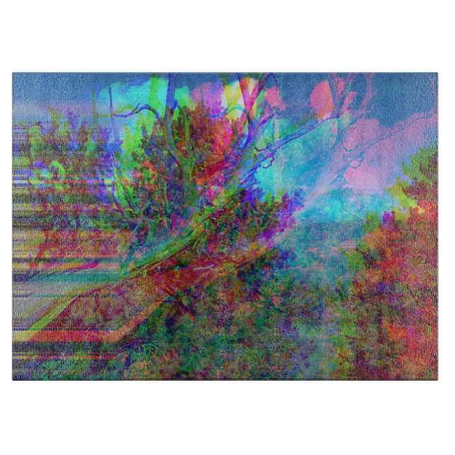 Tabla De Cortar Arte de árbol abstracto místico decorativo (Anverso)