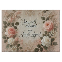 Tabla De Cortar Arte de cita floral romántica