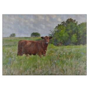 Tabla De Cortar Arte de estilo de granja de vacas Vidrio de estilo